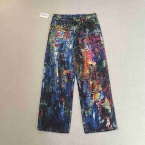 Acne Multicolor Abstract Denim Pants
